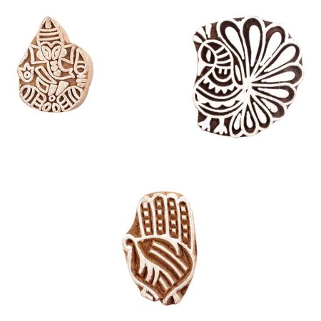 Set of 3 Piece New Mix Wooden Printing Block